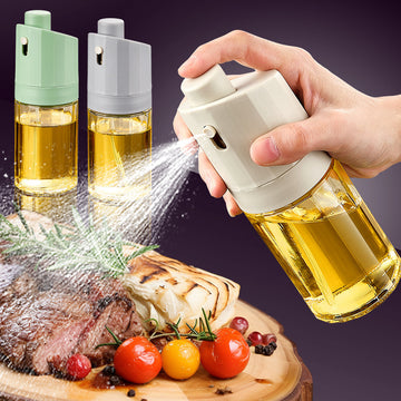 2-in-1 Glass Oil Bottle Press Oil Dispenser Barbecue Fuel Injector