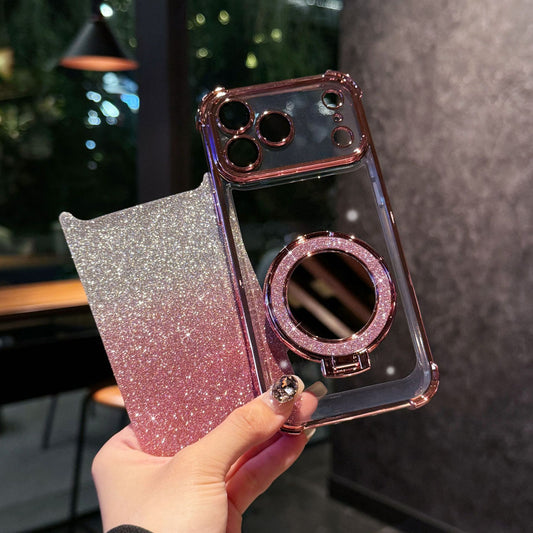 LuxeGlitz™ Magnetic Glitter Case with Kickstand – Shockproof & MagSafe Compatible