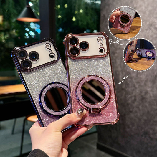 LuxeGlitz™ Magnetic Glitter Case with Kickstand – Shockproof & MagSafe Compatible